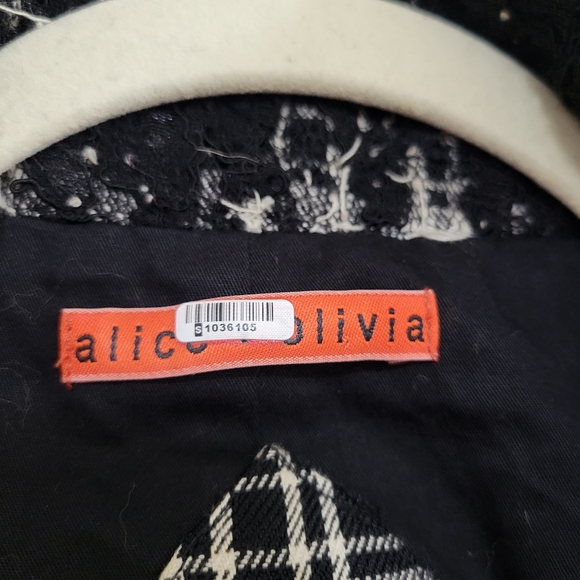 Alice & Olivia deconstructed frayed tweed coat 8 - Picture 3 of 4